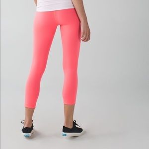 Lululemon Wunder Under Reversible Neon Crop